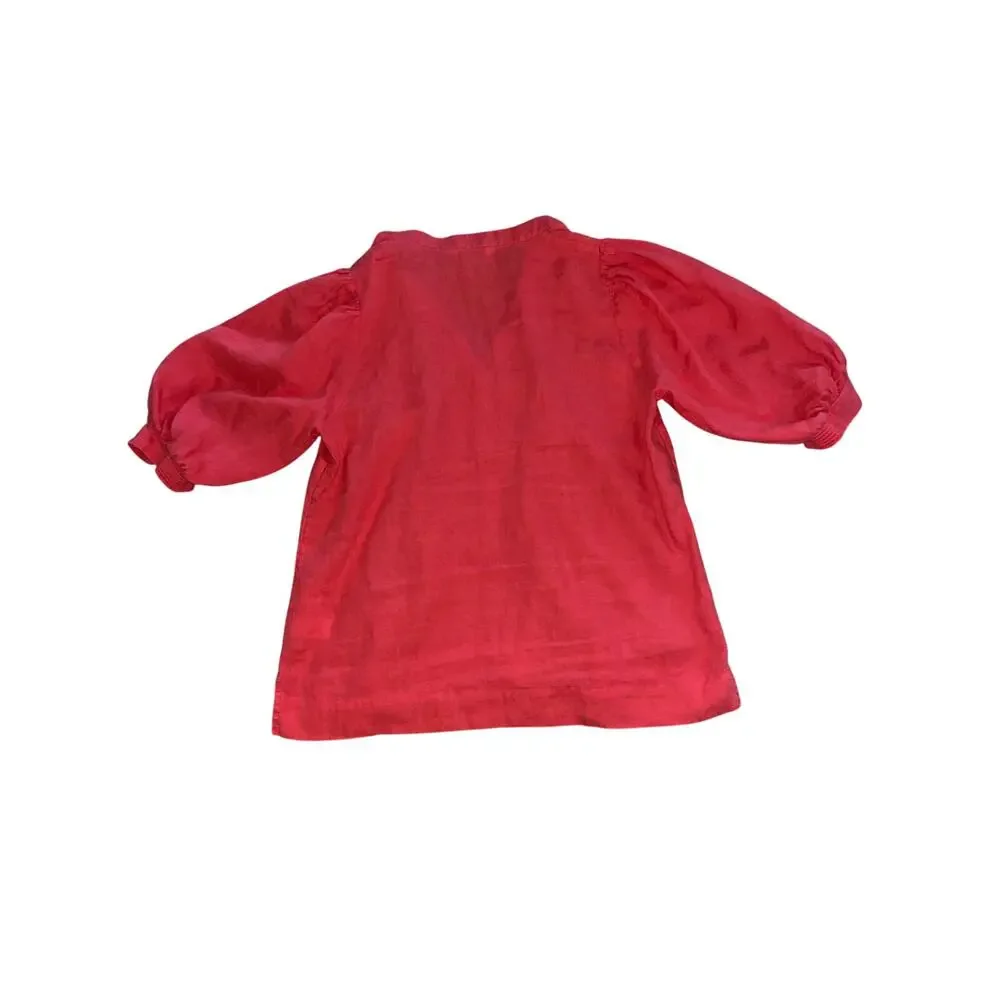 Lilly Pulitzer Mialeigh Linen Top Cane Coral Sz 6